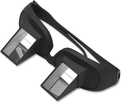 Lazy Glasses, Horizontal Prism Glasses,Lazy Spectacles for Bedridden Laying Dowd Reading and Watching TV in Bed Basic Model Medium-black -