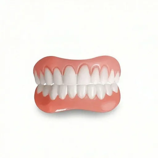 2 pcs Instant Smile Comfort Fit Flex Teeth - Upper and Lower Matching Set, Natural Shade! Fix Your Smile at Home Within Minutes!