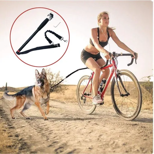 Ride Free, Walk Your Pup: Hands-Free Bike Dog Leash with Shock-Absorbing Bungee, Adjustable Bike Mount, Heavy-Duty Nylon & Steel Build for Urban Trails or Country Roads – Secure, Stable, and Comfortable for Daily Cycling Adventures with Your Furry Co