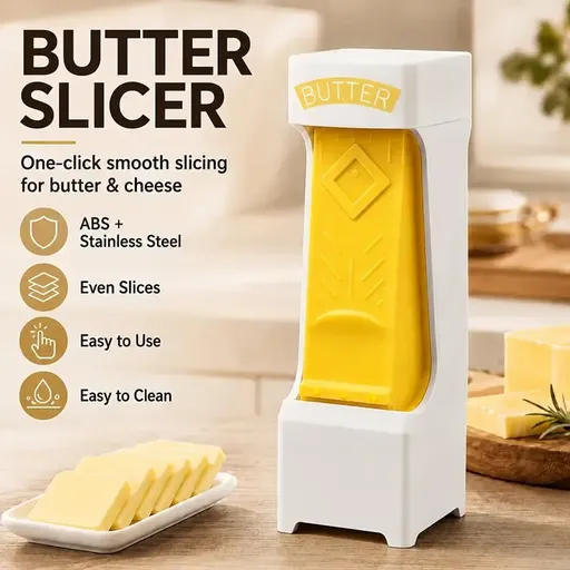One-Press Butter Slicer | Even Slices in Seconds, Clean & Mess-Free, Perfect for Toast & Baking