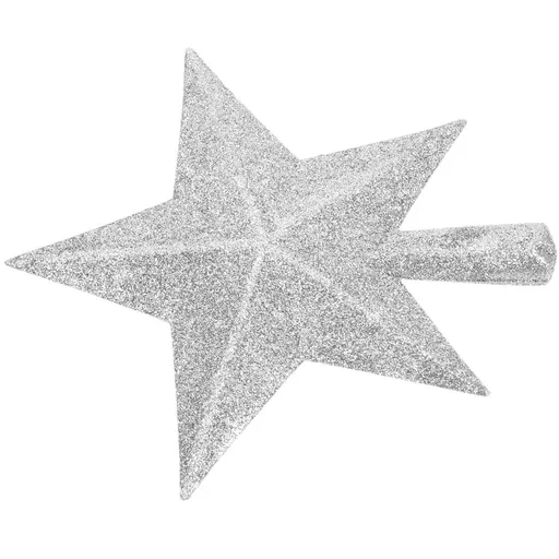 Christmas Tree Topper White Plastic Star Shaped 14.50X14.50X2.00cm