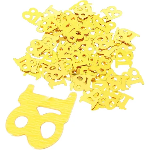 1200PCS Number 18 Golden Plastic Sequins Confetti, Scatter Style Party Table Decorations for Invitations and Wrapping Paper