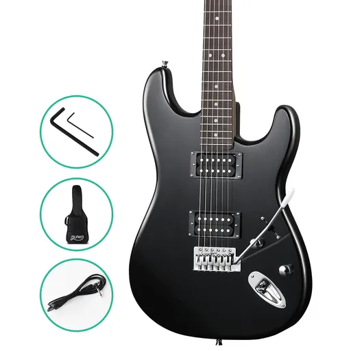 Alpha 41 Inch Electirc Guitar Humbucker Pickup Switch Full Size Black