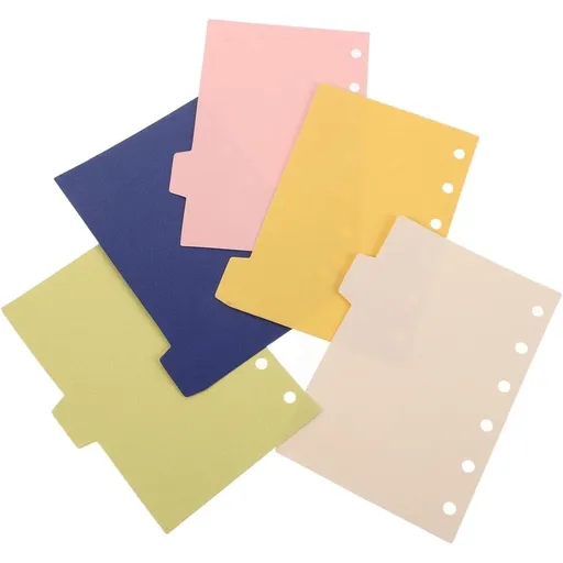 5pcs Mini Binder Index Dividers with Tabs - A7 Loose-Leaf Page Separators for Organizing Notes and Documents