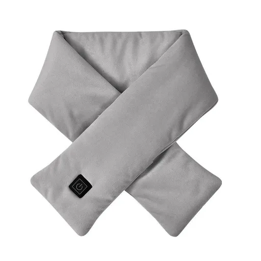 Smart Heated Winter Scarf with USB Power, 3-Temperature Control, Washable Design for Neck Warmth in Office, Home, and Outdoor Camping (Grey)