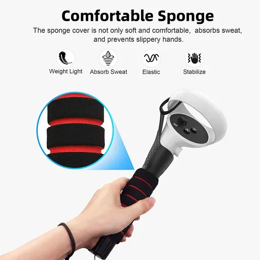 VR Controller Extender - Sweat Sponge Increase Comfort Attachment Longer Arms for Small Hands Swinging
