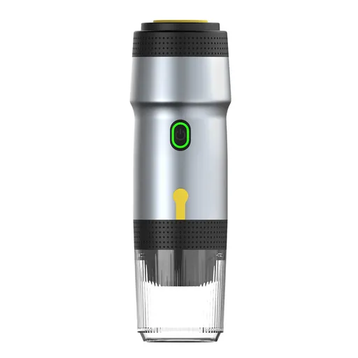 Silver 3-in-1 Portable Electric Espresso Maker - Rechargeable Travel Coffee Machine for Capsules & Ground Coffee