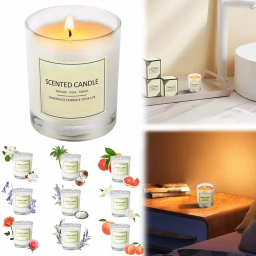 1X Gift Box Candle Aromatherapy Candles Orange Wood Wick Candles Summer Scented Candles for Women | 50G Scented Candles for Home Scented | Candles | Natural Candles | Men Candl