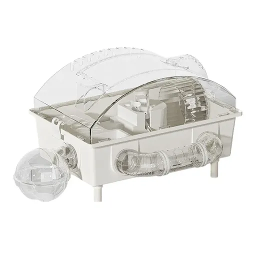 Acrylic Hamster Large Cage Luxury Villa House Playing House for Small Animals - Beige