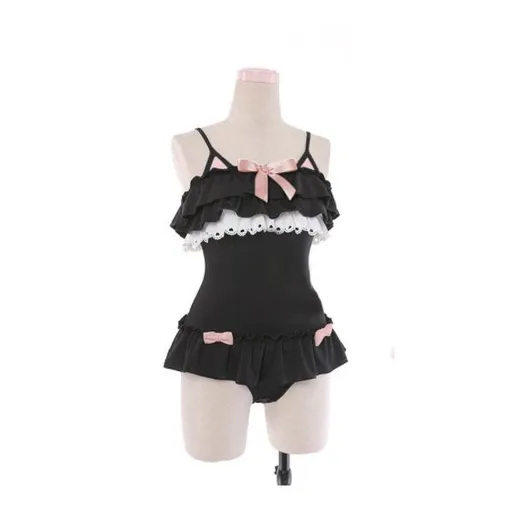 House Of Dasein Black Cat Onesie Abdl Ddlg Clothing - Black - L