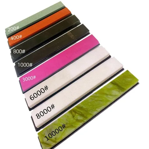 8Pcs Sharpening Whetstone Set Oilstone Grindstone Polishing Sharpener Stone with Non-slip Base for Kitchen Outdoor Cutting