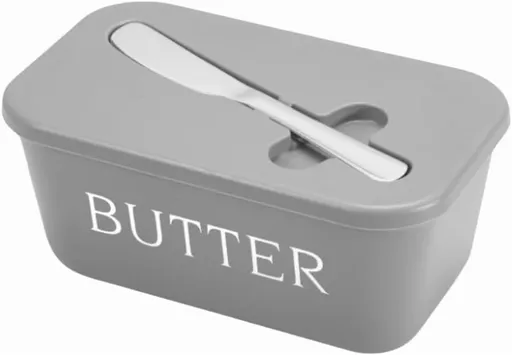 Butter Dish with Lid, Home Decor, Large Butter Dish for Countertop Ceramic Butter Keeper Container with Knife, Sealing Butter Dish, Butters Storage Box, Kitchen Gift Black