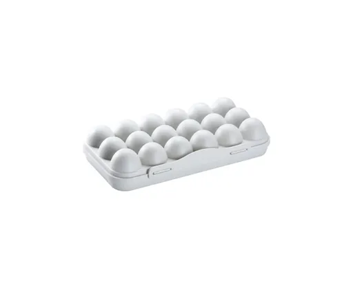 Buckle Type Egg Storage Box with Lid PP Fresh Preservation Egg Organizer Kitchen Tools-Gray 18 Grid