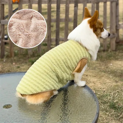 Pet Dog Vest Winter Warm Polyester Green [fleece lined & extra thick] 9xl [recommended 44.5-65kg ]