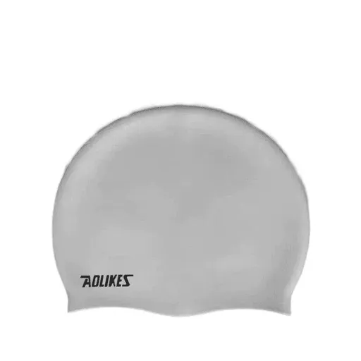 Aolikes Silicone Swimming Cap Waterproof Unisex Swim Hat for Men and Women - Grey