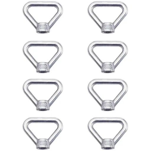 Lifting Eye Nut 8 pcs M8 Ring Nut Screw Nut Silver 304 Stainless Steel Triangle Ring Nut Lifting Ring Eye Nut Fastener