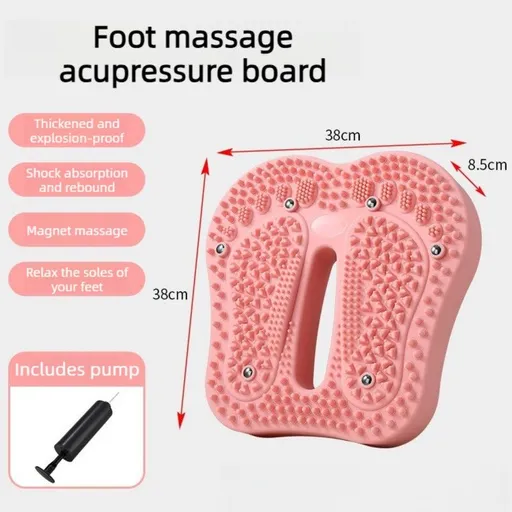 Foot Massage Mat, Home Acupoint Step Trainer, Magnetic Foot Pressure Pad—Pink