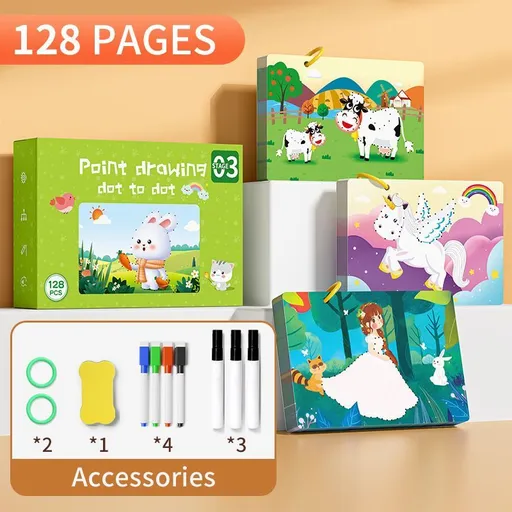 early education cards, dot to dot cards, pen control toys, toddler learning activities, 2-4 year old educational toys, write and wipe cards, fine motor skills, preschool learning resources, Australian kids toys - Multi - Size 128pages