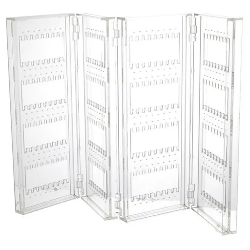 Earring Display Stand, Foldable 4-Panel Jewelry Holder Ear Studs Storage Rack Foldable Necklace Hanging Jewelry Organizer Earring