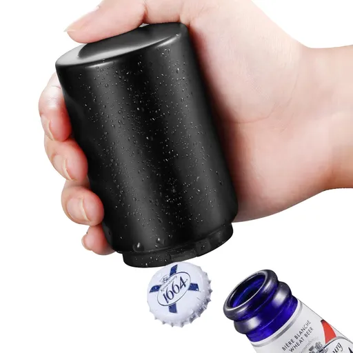 Automatic Bottle Opener Bottle Cap Opener, Down-Pop Off Beer Bottle Opener with Magnetic Cap Catcher, Cool Bartender Tools