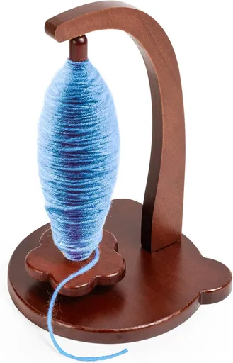 Magnetic Yarn Holder for Crocheting with Bear Shape– 360° Spinning Spindle for Tangle-Free Yarn Ball Holder Spinner, Solid Wood Construction, Ideal for Knitting & Crochet Projects