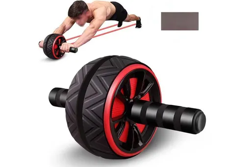 Wide Ab Roller Wheel for Home Gym Core Training - Red