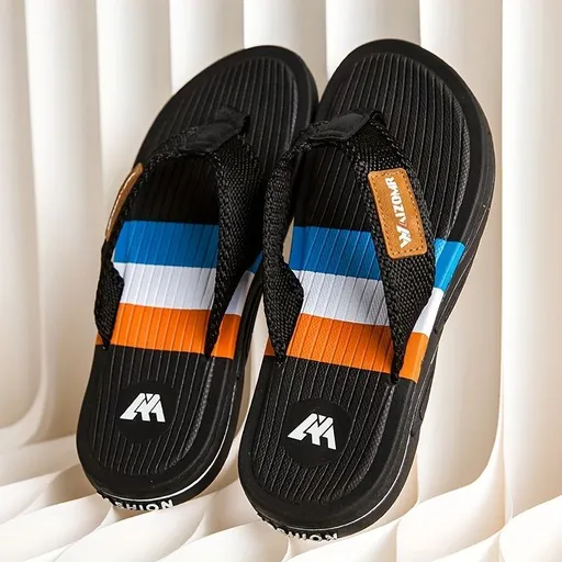 Men'S Flip-Flops Summer Sandals Thick-Soled Anti-Slip Anti-Odor Wear-Resistant - Black - Size 43