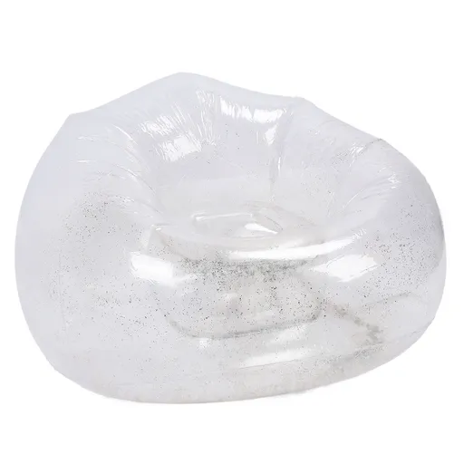 Inflatable Chair Comfortable Relaxing Transparent Ergonomic Space Saving PVC Blow Up Couch Chair Silver
