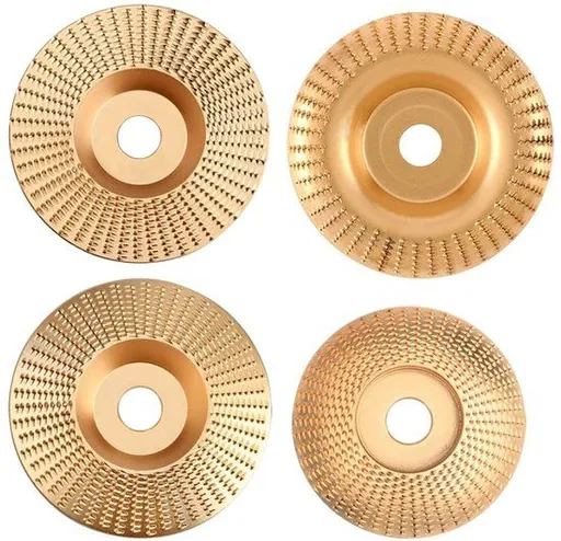 4 Pack Tungsten Carbide Angle Grinder Discs, 115 and 125 mm Wood Shaping Grinding and Carving Wheels for Compatible Grinders