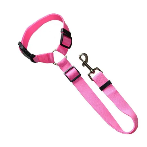 Li hang Pet Car Seat Belt Dog Harness Safety Rope Rose red