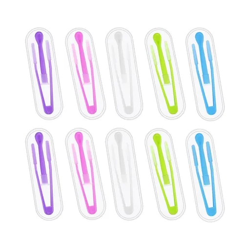10Pack Portable Soft Contact Lens Remover Tool,Contact Applicator & Inserter with Tip,Includes Tweezers & Soft Scoop for Home & Travel