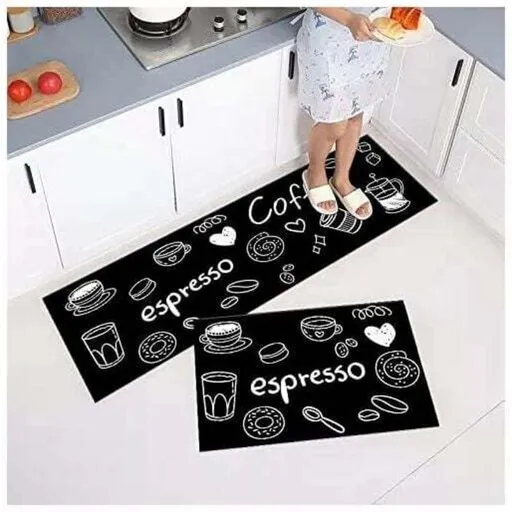 2 Pcs Non-Slip Kitchen Mats, Absorbs Water and Oil, Dust Resistant, 40 x 60, 40 x 120 cm