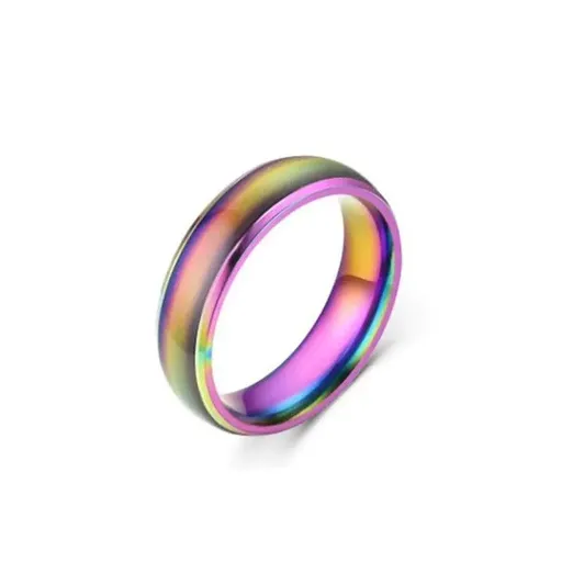 Mood Colour Changing Ring Temperature Sensitive Stainless Steel US Size 8 - Colourful