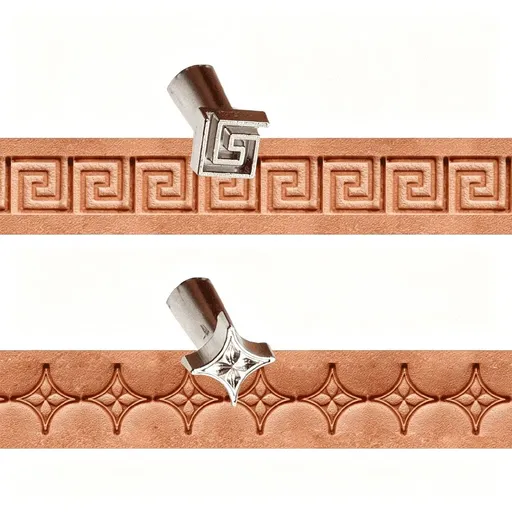 EXLEAF Leather Stamps,2 Pcs Professional Leather Border Stamping Tools for Craft Working(110+001)
