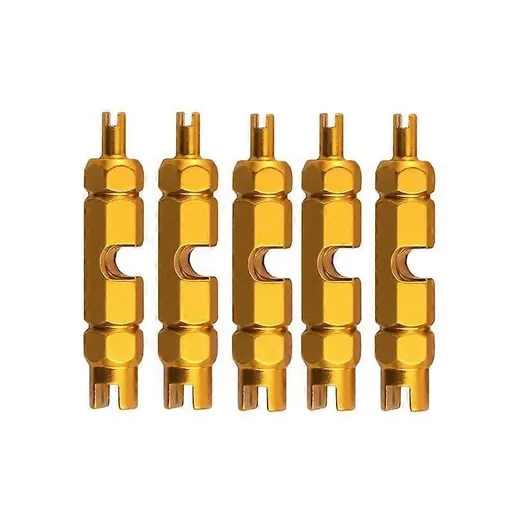 5pcs Multi-purpose Bicycle Valve Core Removal Wrench - Gold