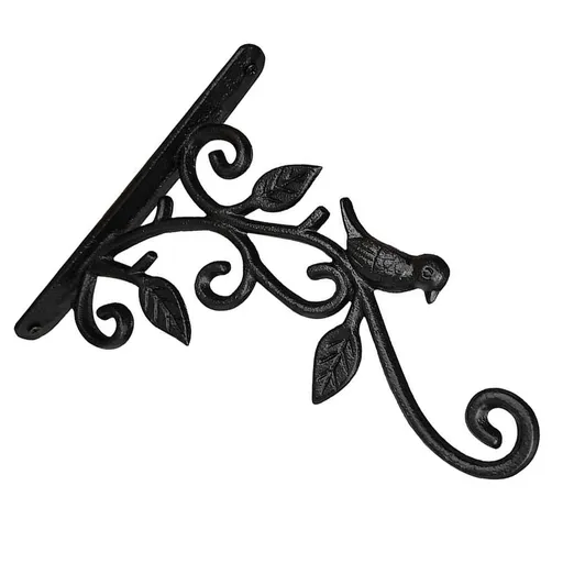 Heavy Duty Black Metal Hanging Planter Bracket Wall Hook for Outdoor Garden, Patio Plant Hanger Support