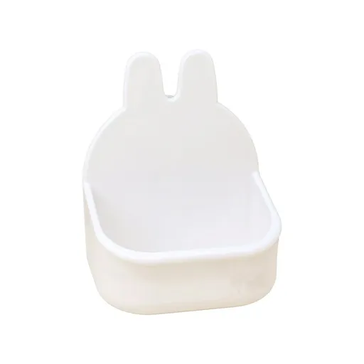 2 pack Rabbit Hay Feeder Guinea Pig Feeder, Automatic Small Animal Food Bowl Feeding Cage Accessories (white)