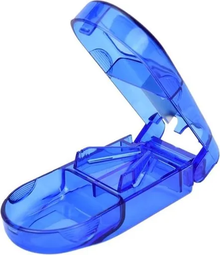 Pill Cutter | Pill Cutter | Pill Box | Pill Storage Box | Medicine Box | Blue