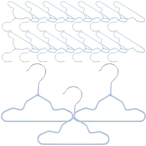 20pcs Mini Clothes Hanger Sky-blue Iron Coated For Dog Clothes Storage