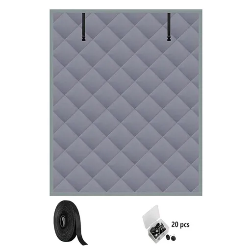 Window Insulation for Winter 30”×56” Windows Insulation Kit Thermal Insulated Window Cover with Velcro* 1+Push Pin * 20pcs, Insulated Curtain for Winter Windows Blankets in Bedroom Attic - Gray