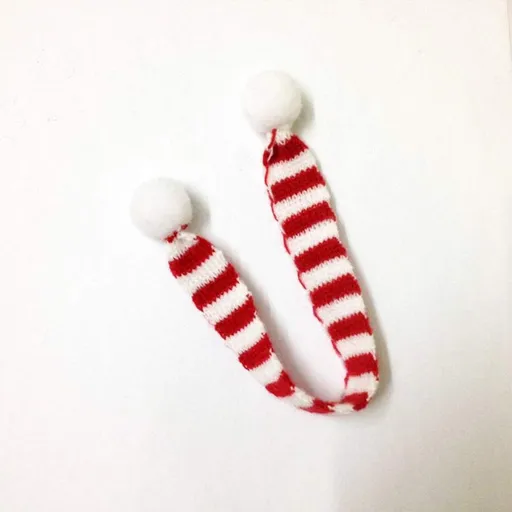 5 Pcs Mini Christmas Scarf for Mini Wine Bottle Scarf Red and White DIY Scarf for Doll, Bottle, Plant Pot, Crafts Making