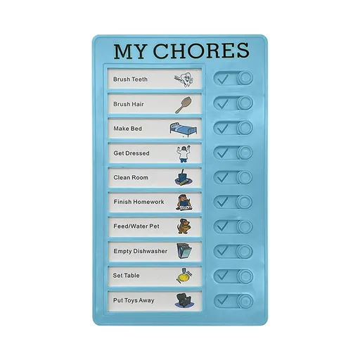 1Pc To Do List Checklist,Chores Chart for Man and Woman Chore Chart, Sliding Routine Chart to Do List, RV Checklist Task Planning Board, ADHD Tools Routine Visual Schedule Reminder(White5) Blue