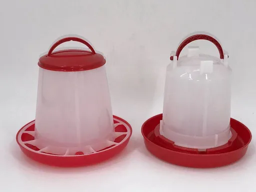 YES4PETS Small Poultry Bird Chicken Water Drinker 1 L & 1.5 kg Food Feeder Grain Seed Set