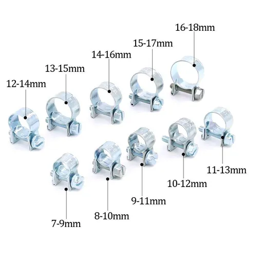 50PCS Fuel Line Clamp 304 Stainless Steel,Mini Fuel Injection Gas Line Hose Clamps,Pipe Clamp for Automotive,Diesel Petrol Pipe