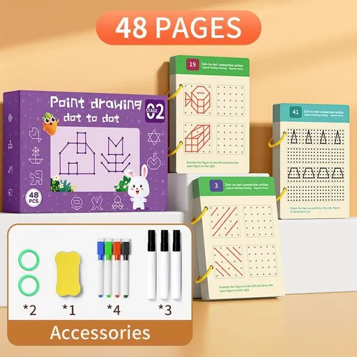 early education cards, dot to dot cards, pen control toys, toddler learning activities, 2-4 year old educational toys, write and wipe cards, fine motor skills, preschool learning resources, Australian kids toys - Multi - Size 48pages