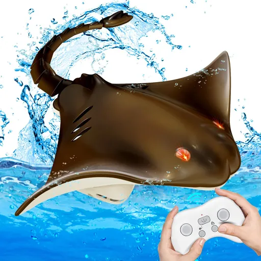 Remote Control Shark Stingray Toys, Water Toys Pool Toys for Kids, High Simulation Stingray Boat Fish Swimming Pool Bathroom