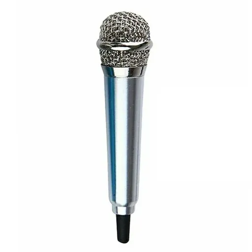 Mini Microphone Portable Vocal Instrument Mic for Mobile Phone Laptop Notebook - Silver