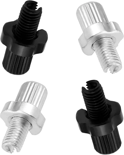 4Pcs M7 Brake Lever Adjuster Screws, Black/Silver Bicycle Adjusting Screws, 7mm Aluminum Alloy Bike Brake Cable Bolt for Bicycles Mountain Bikes Road Bikes