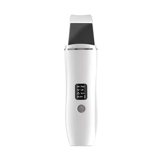 White Ultrasonic Skin Scrubber - Deep Pore Cleansing Facial Exfoliator with USB Type-C Charging