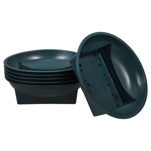 6Pcs Green Floral Bowl Planters for Memorials Gardens and Decorative Planting